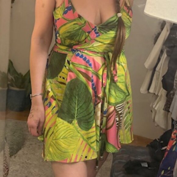 Farm Rio Wrap Dress, Sz P - Picture 5 of 10